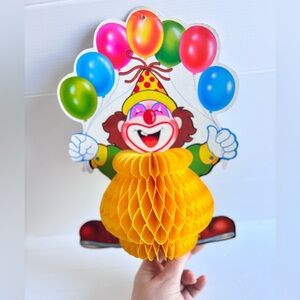 Vintage Honeycomb Clown Party Decoration 1970s Taiwan